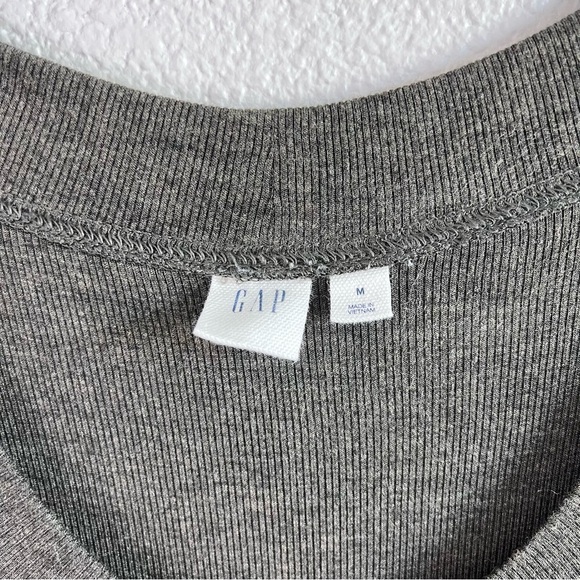 GAP Women’s Cozy Rib Long Sleeve Knee Length Dress Olive Heather - Picture 2 of 10